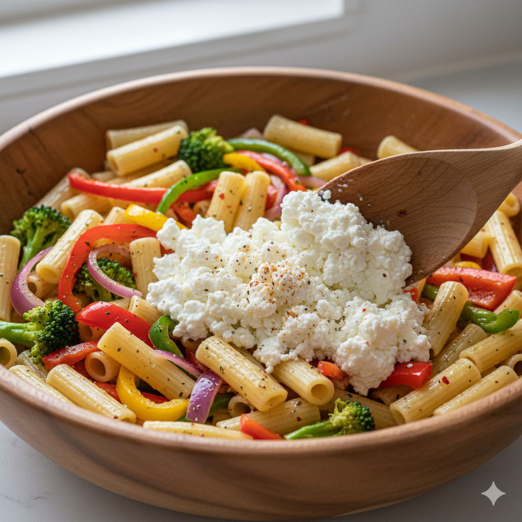 High Protein Vegetarian Pasta Bake (Air Fryer Ninja Recipe) Img 8734