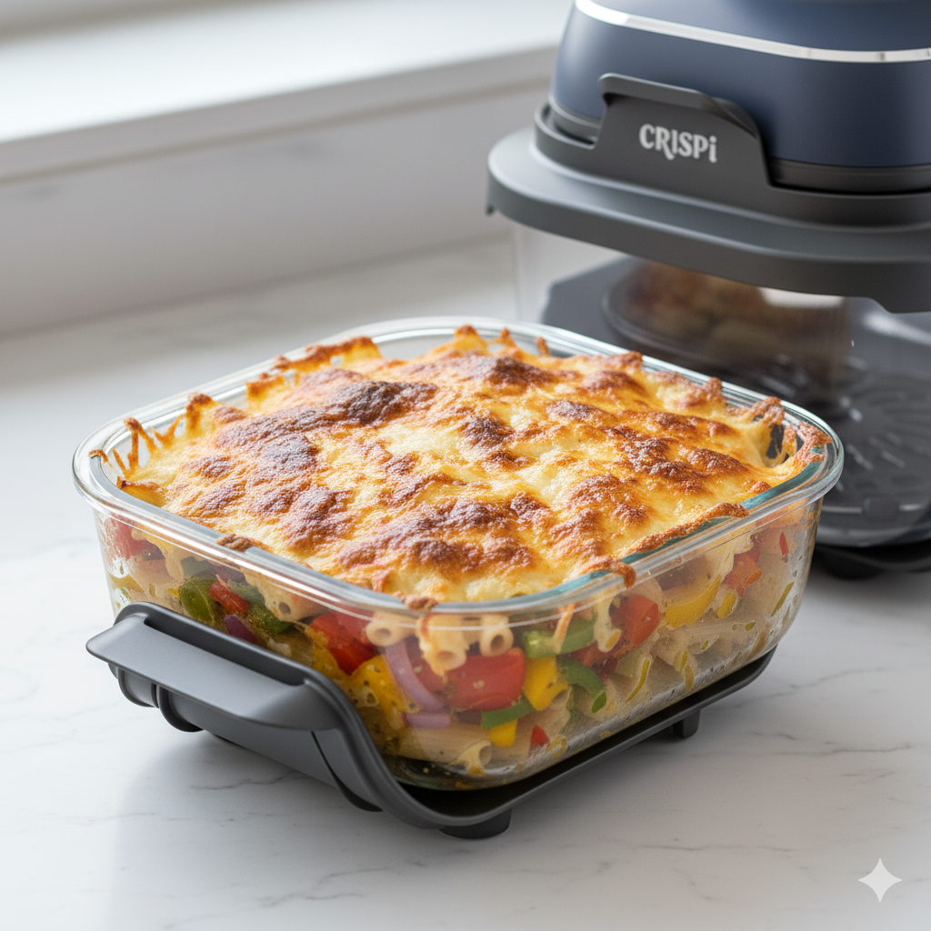 High Protein Vegetarian Pasta Bake (Air Fryer Ninja Recipe) Img 8737