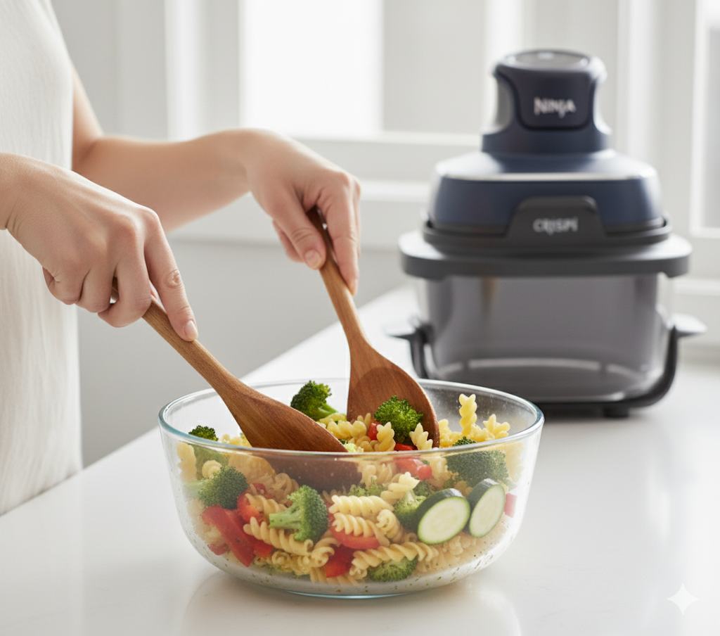 High Protein Vegetarian Pasta Bake (Air Fryer Ninja Recipe) Img 8738