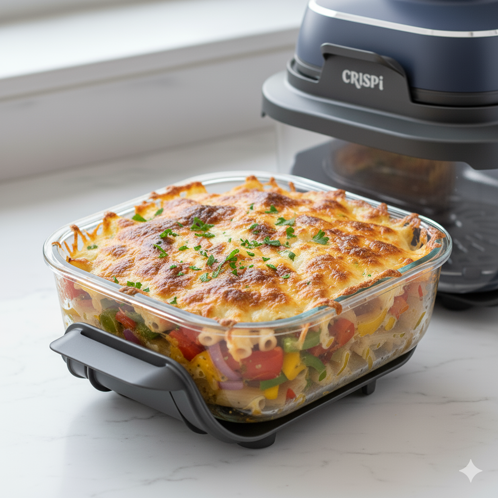 High Protein Vegetarian Pasta Bake (Air Fryer Ninja Recipe) Img 8739